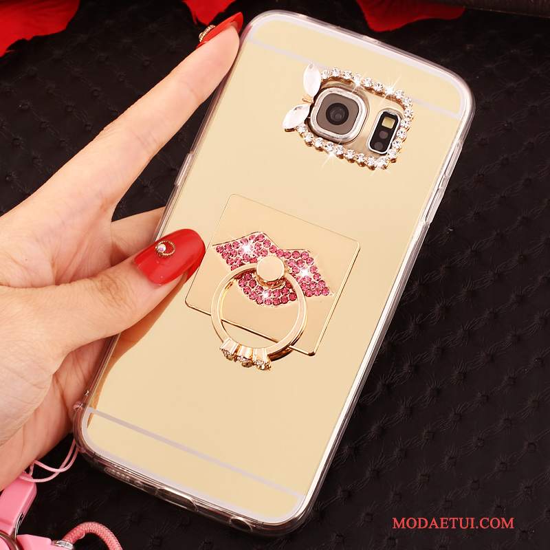 Futerał Samsung Galaxy S6 Edge Miękki Różowe Lustro, Etui Samsung Galaxy S6 Edge Ochraniacz