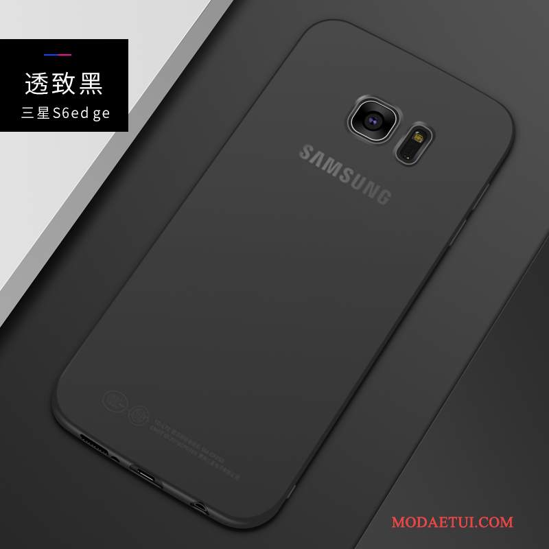 Futerał Samsung Galaxy S6 Edge + Silikonowe Czarny Cienkie, Etui Samsung Galaxy S6 Edge + Nubukuna Telefon