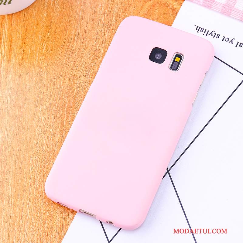 Futerał Samsung Galaxy S6 Edge + Wspornik Anti-fallna Telefon, Etui Samsung Galaxy S6 Edge + Ochraniacz Różowe Nubuku