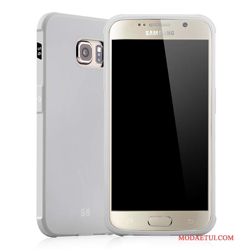 Futerał Samsung Galaxy S6 Miękki Biznesna Telefon, Etui Samsung Galaxy S6 Relief Szary Jasny