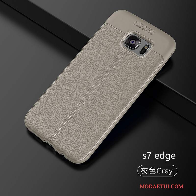 Futerał Samsung Galaxy S7 Edge Ochraniacz Proste Czarny, Etui Samsung Galaxy S7 Edge Miękki Tendencjana Telefon