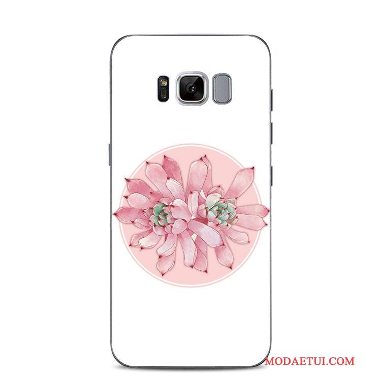 Futerał Samsung Galaxy S8+ Miękki Anti-fall Różowe, Etui Samsung Galaxy S8+ Relief Na Telefon Kwiaty Brzoskwini