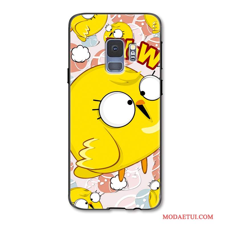 Futerał Samsung Galaxy S9+ Kolor Pięknyna Telefon, Etui Samsung Galaxy S9+ Kreskówka Żółty Mały