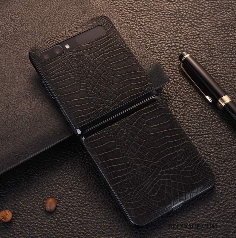 Futerał Samsung Z Flip Skóra Filmy Szczęśliwy, Etui Samsung Z Flip Tylna Pokrywana Telefon
