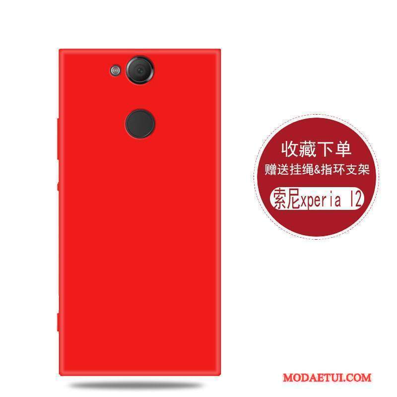 Futerał Sony Xperia L2 Miękki Proste Osobowość, Etui Sony Xperia L2 Ochraniacz Na Telefon Czerwony