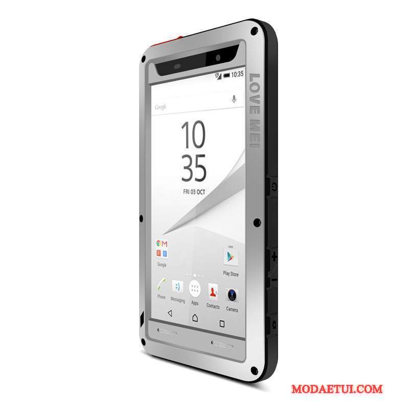 Futerał Sony Xperia Z5 Compact Metal Na Telefon Czarny, Etui Sony Xperia Z5 Compact Ochraniacz Granica Trzy Mechanizmy Obronne