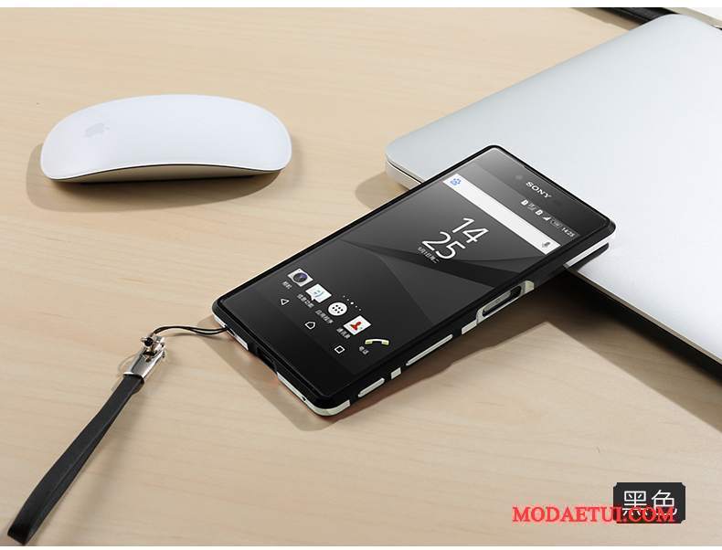 Futerał Sony Xperia Z5 Metal Na Telefon Niebieski, Etui Sony Xperia Z5 Ochraniacz Granica