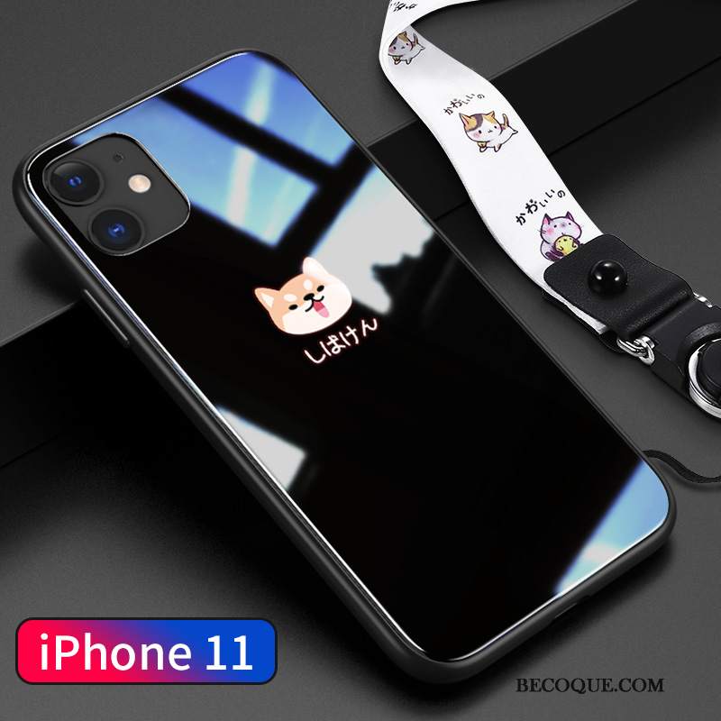 Futerał iPhone 11 Kreskówka Proste Szkło, Etui iPhone 11 Silikonowe Biały Zakochani