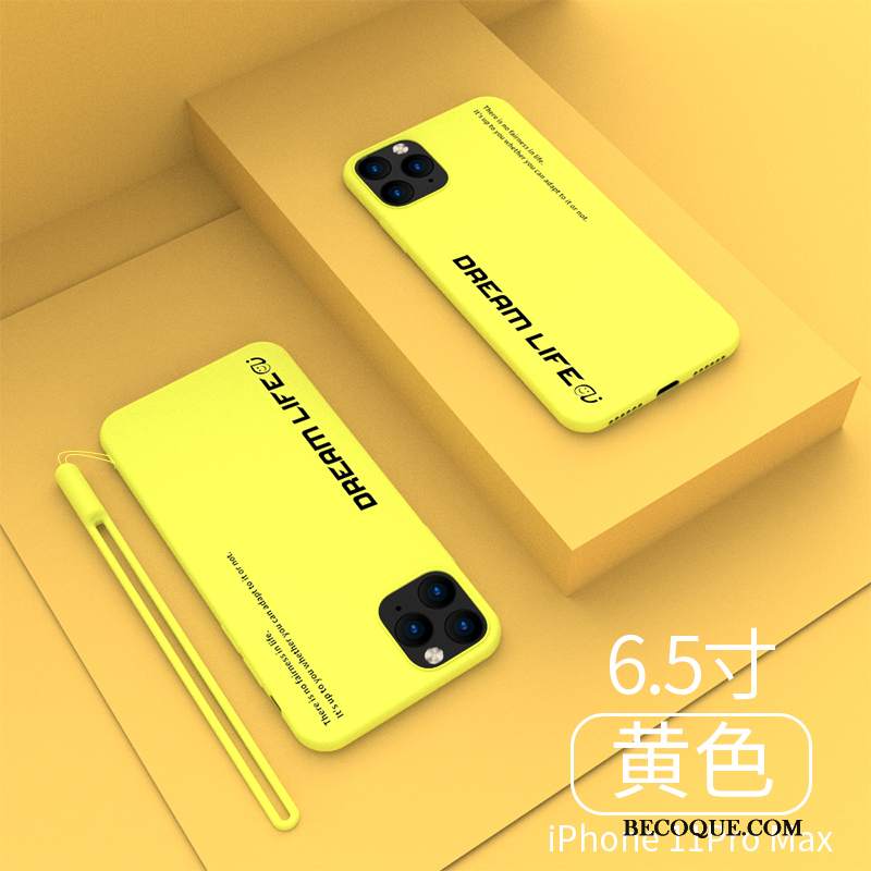 Futerał iPhone 11 Pro Max Miękki Wysoki Koniec Modna Marka, Etui iPhone 11 Pro Max Silikonowe Żółty Nowy