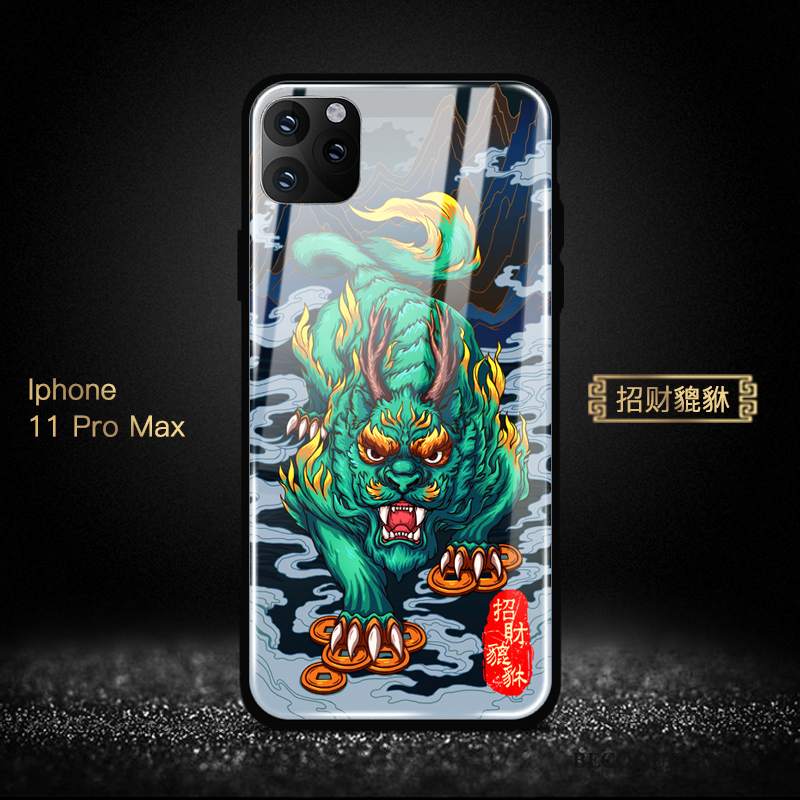 Futerał iPhone 11 Pro Max Ochraniacz Tendencja Chiński Styl, Etui iPhone 11 Pro Max Niebieski Nowy