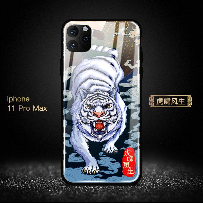 Futerał iPhone 11 Pro Max Ochraniacz Tendencja Chiński Styl, Etui iPhone 11 Pro Max Niebieski Nowy