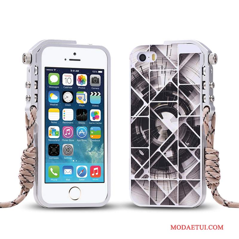 Futerał iPhone 5/5s Metal Tendencjana Telefon, Etui iPhone 5/5s Ochraniacz Czarny Anti-fall