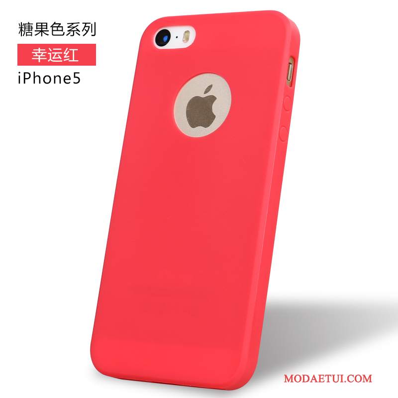 Futerał iPhone 5/5s Miękki Na Telefon Anti-fall, Etui iPhone 5/5s Torby Tendencja Czerwony