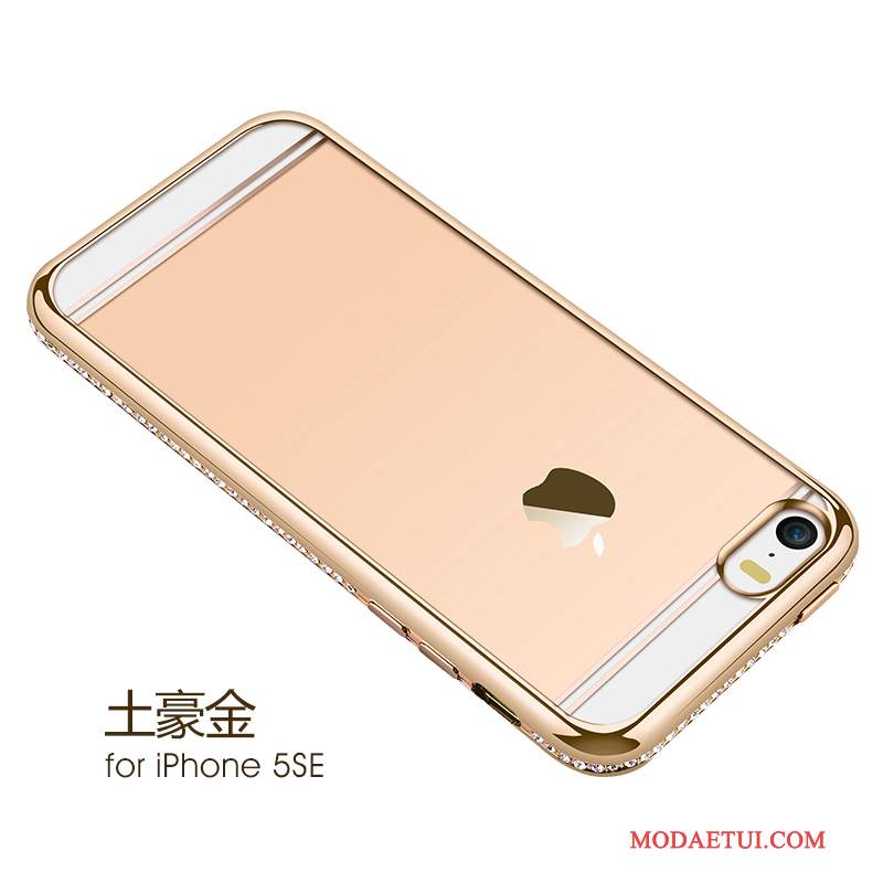 Futerał iPhone 5/5s Rhinestone Różowe Złoto Tendencja, Etui iPhone 5/5s Luksusowy Na Telefon