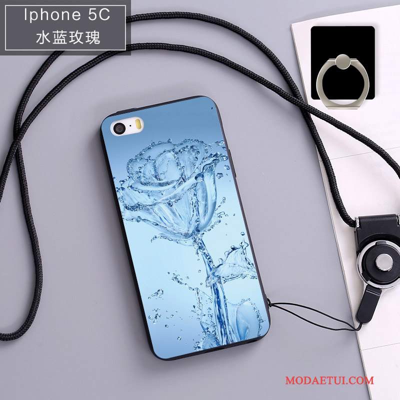 Futerał iPhone 5c Silikonowe Wiszące Ozdoby Niebieski, Etui iPhone 5c Miękki Anti-fallna Telefon