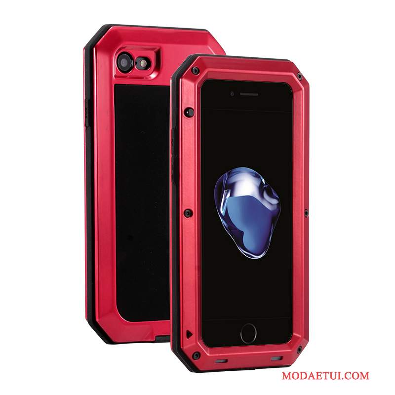 Futerał iPhone 6/6s Plus Metal Anti-fall Czerwony, Etui iPhone 6/6s Plus Torby Na Telefon Trzy Mechanizmy Obronne