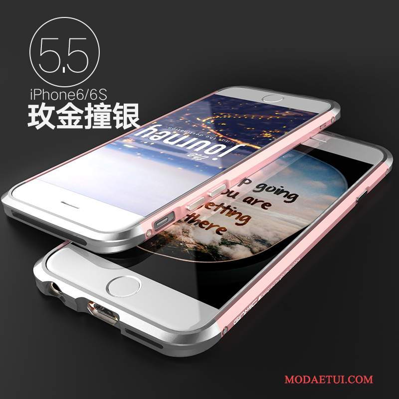 Futerał iPhone 6/6s Plus Metal Cienkie Czerwony, Etui iPhone 6/6s Plus Ochraniacz Na Telefon Granica