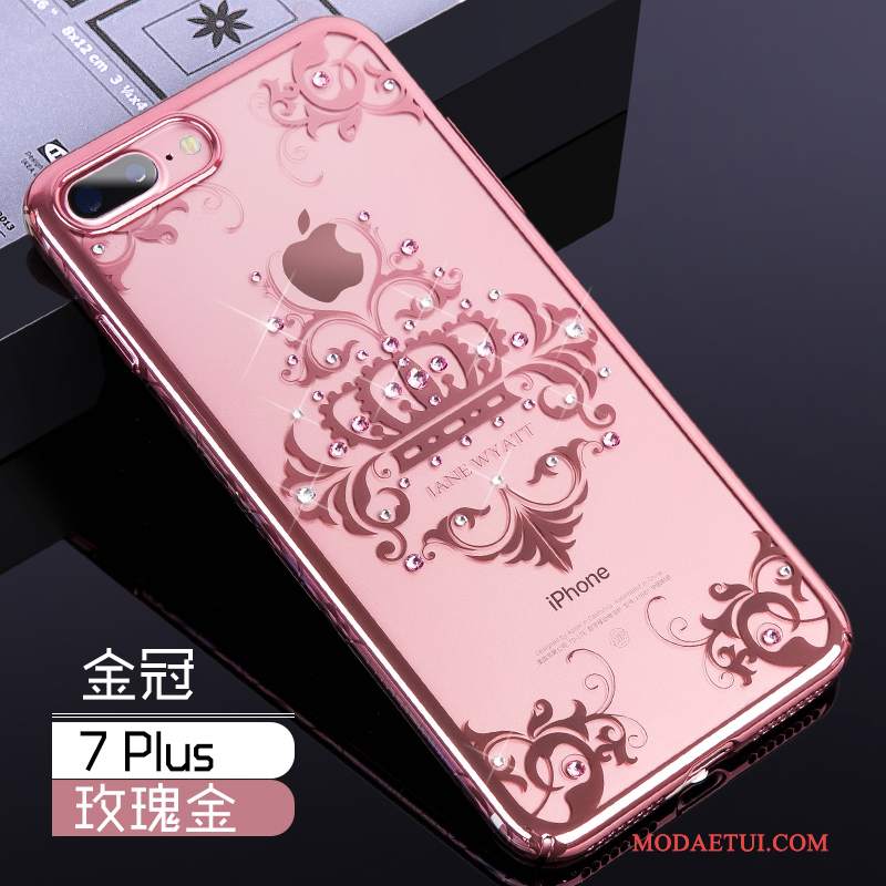 Futerał iPhone 7 Plus Luksusowy Różowena Telefon, Etui iPhone 7 Plus Torby Przezroczysty Tendencja