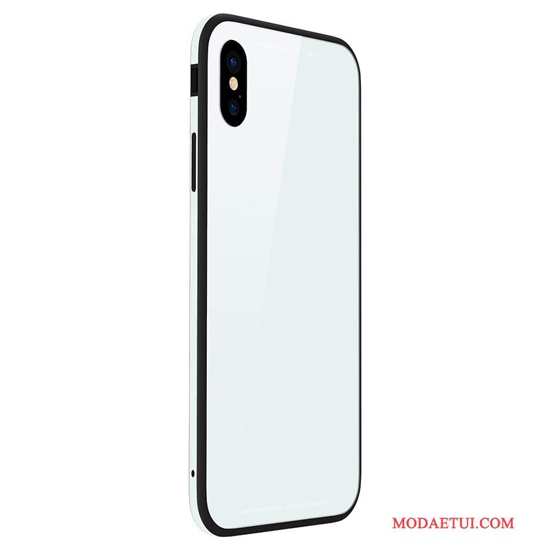 Futerał iPhone 8 Plus Metal Na Telefon Anti-fall, Etui iPhone 8 Plus Szkło Hartowane Biały