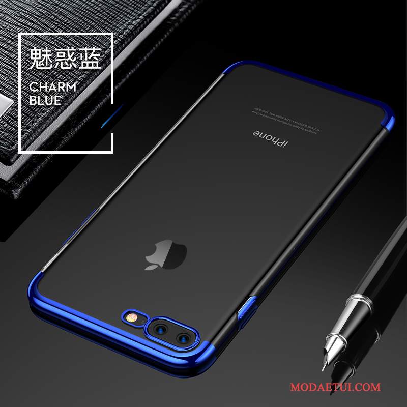 Futerał iPhone 8 Plus Miękki Niebieskina Telefon, Etui iPhone 8 Plus Silikonowe Przezroczysty Tendencja