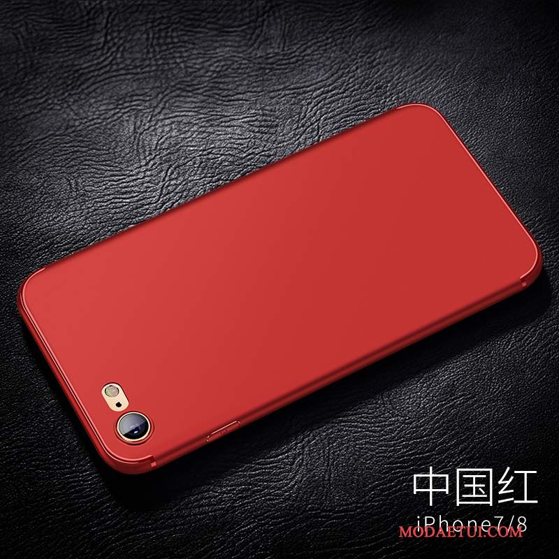 Futerał iPhone 8 Plus Miękki Tendencja Nubuku, Etui iPhone 8 Plus Silikonowe Czerwonyna Telefon