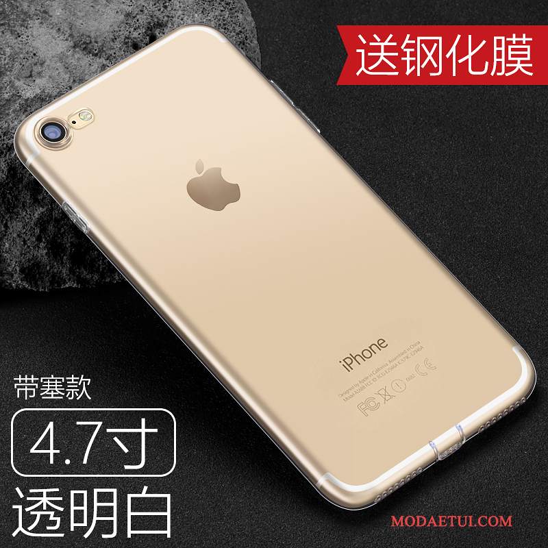Futerał iPhone 8 Plus Silikonowe Anti-fall Cienkie, Etui iPhone 8 Plus Ochraniacz Na Telefon Złoto