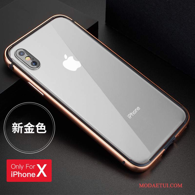 Futerał iPhone X Metal Nowy Czarny, Etui iPhone X Ochraniacz Na Telefon Granica