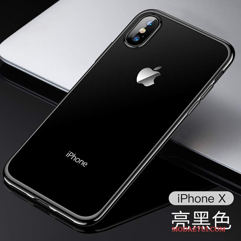 Futerał iPhone X Miękki Na Telefon Czarny, Etui iPhone X Silikonowe Przezroczysty Anti-fall