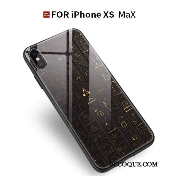Futerał iPhone Xs Max Miękki Modna Marka Anti-fall, Etui iPhone Xs Max Silikonowe Szkłona Telefon