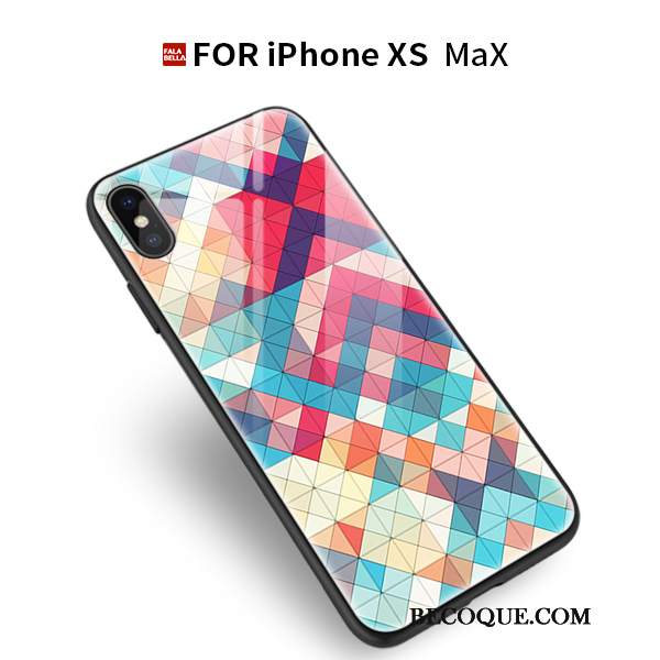 Futerał iPhone Xs Max Miękki Modna Marka Anti-fall, Etui iPhone Xs Max Silikonowe Szkłona Telefon