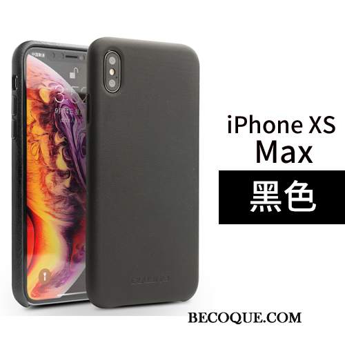Futerał iPhone Xs Max Skóra Tylna Pokrywa Biznes, Etui iPhone Xs Max Ochraniacz Prostena Telefon