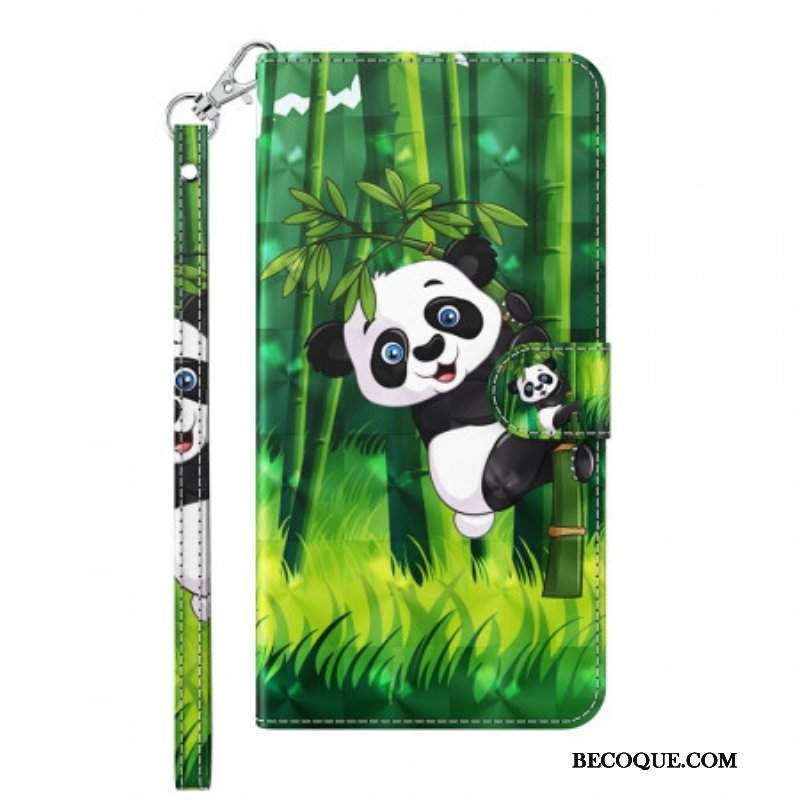 Etui Folio do OnePlus 10 Pro 5G z Łańcuch Paskowata Panda