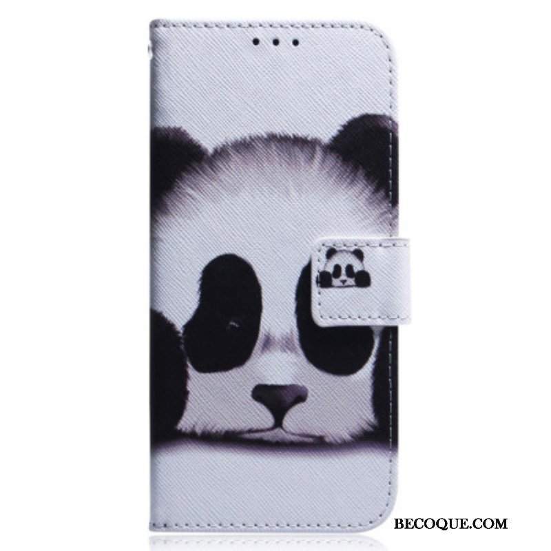 Etui Folio do Poco X5 5G z Łańcuch Paskowata Panda