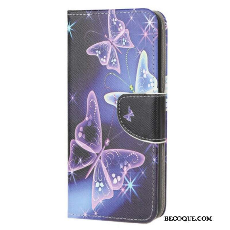 Etui Folio do Samsung Galaxy A51 5G Neonowe Motyle