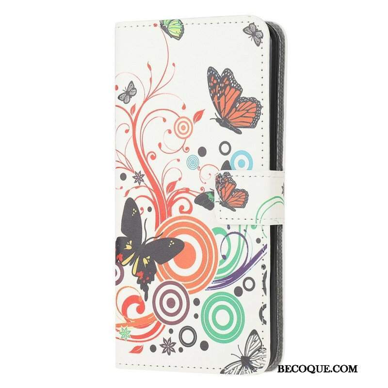 Etui Folio do Samsung Galaxy M12 / A12 Motyle I Kwiaty
