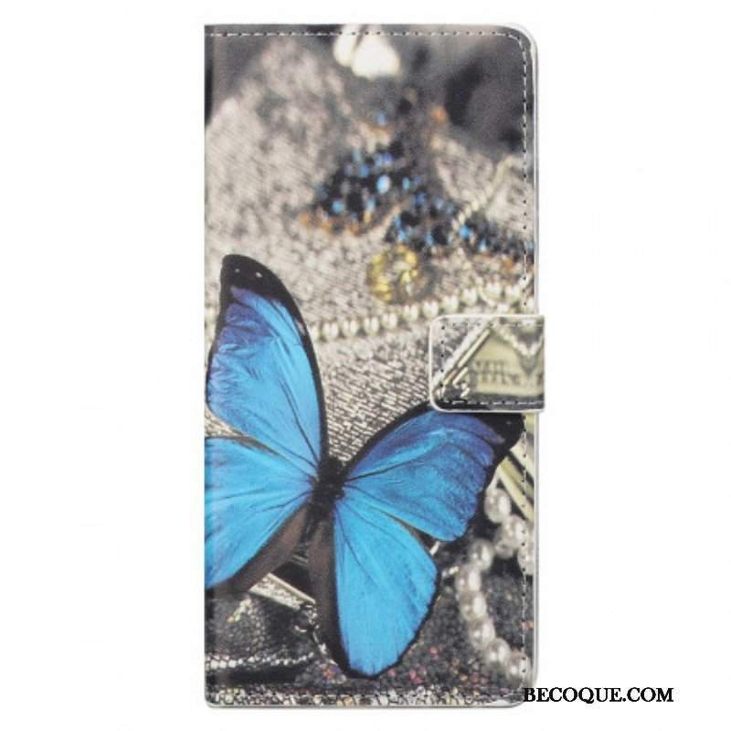 Etui Folio do Samsung Galaxy M23 5G Niebieski Motyl