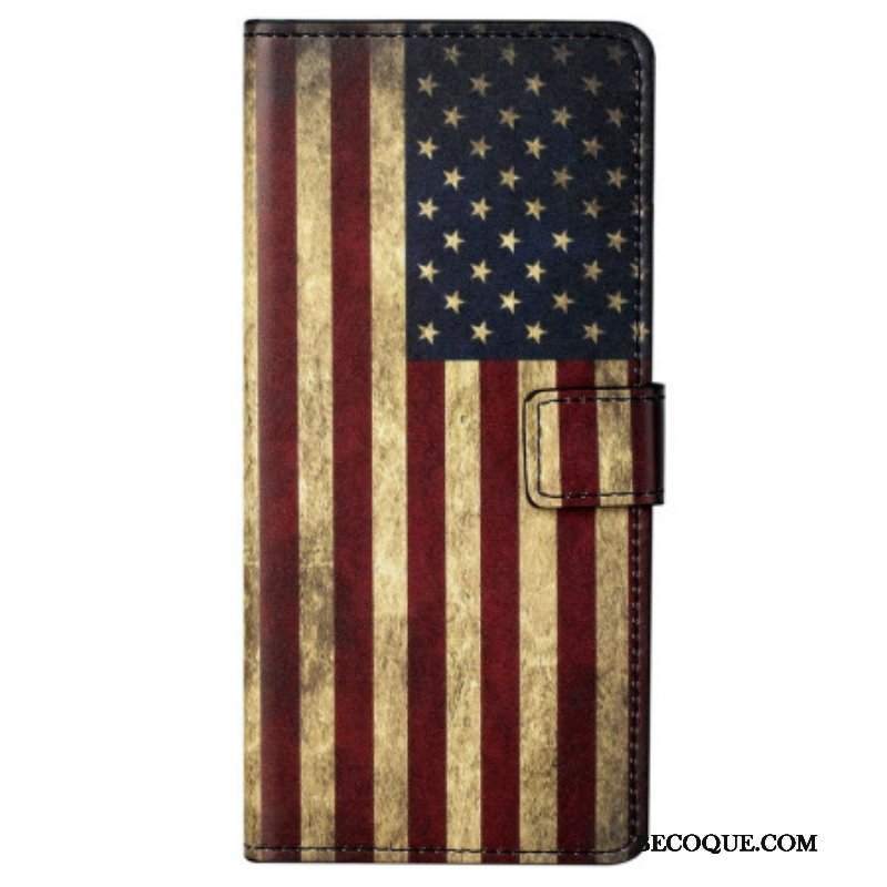 Etui Folio do Samsung Galaxy S23 Plus 5G Vintage Flaga Amerykańska