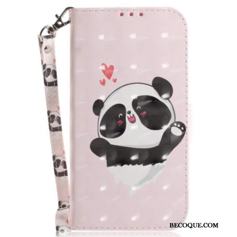 Etui Folio do Sony Xperia 1 IV z Łańcuch Mała Panda Z Paskiem