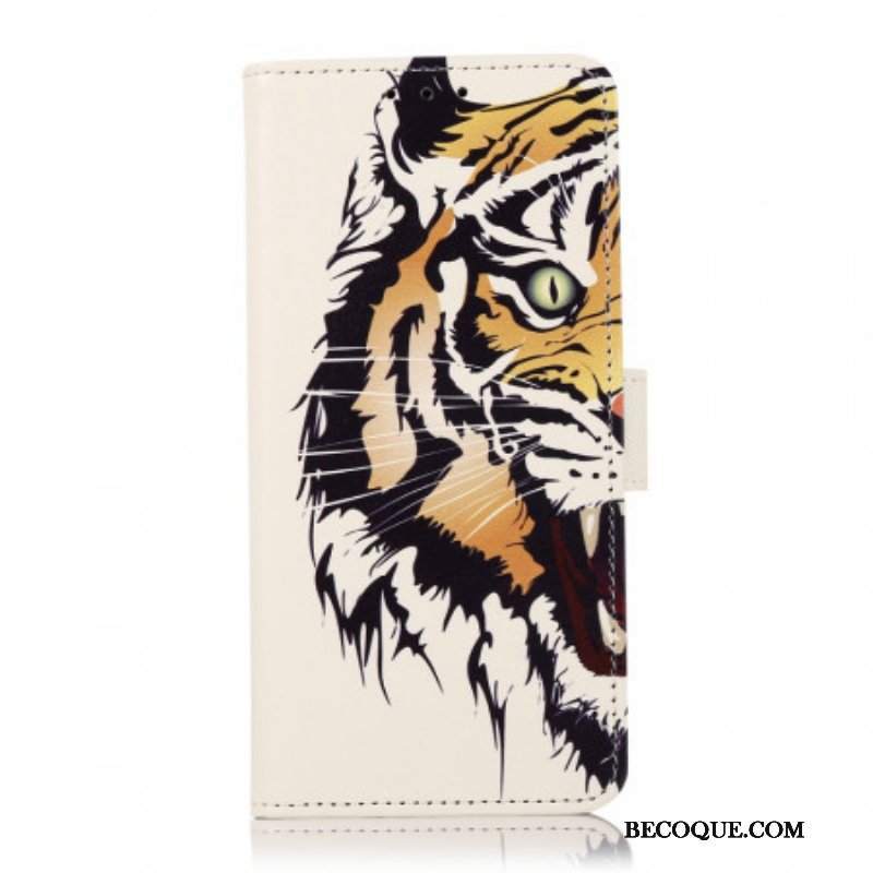 Etui Folio do Xiaomi 12 Pro Zaciekły Tygrys