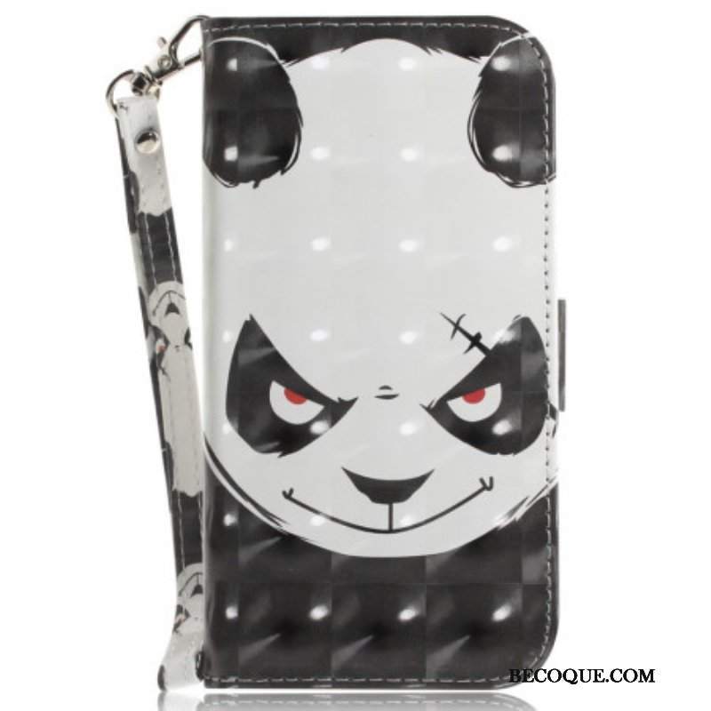 Etui Folio do Xiaomi 13 Pro z Łańcuch Wściekła Panda Ze Smyczą