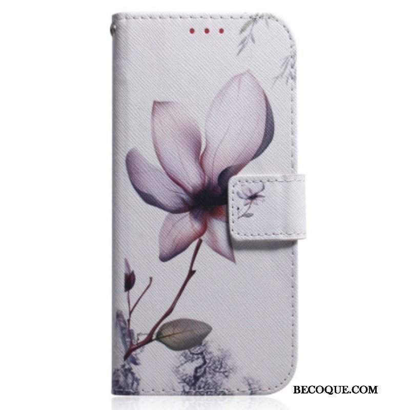 Etui Folio do Xiaomi 13 z Łańcuch Kwiat Róży Na Ramiączkach