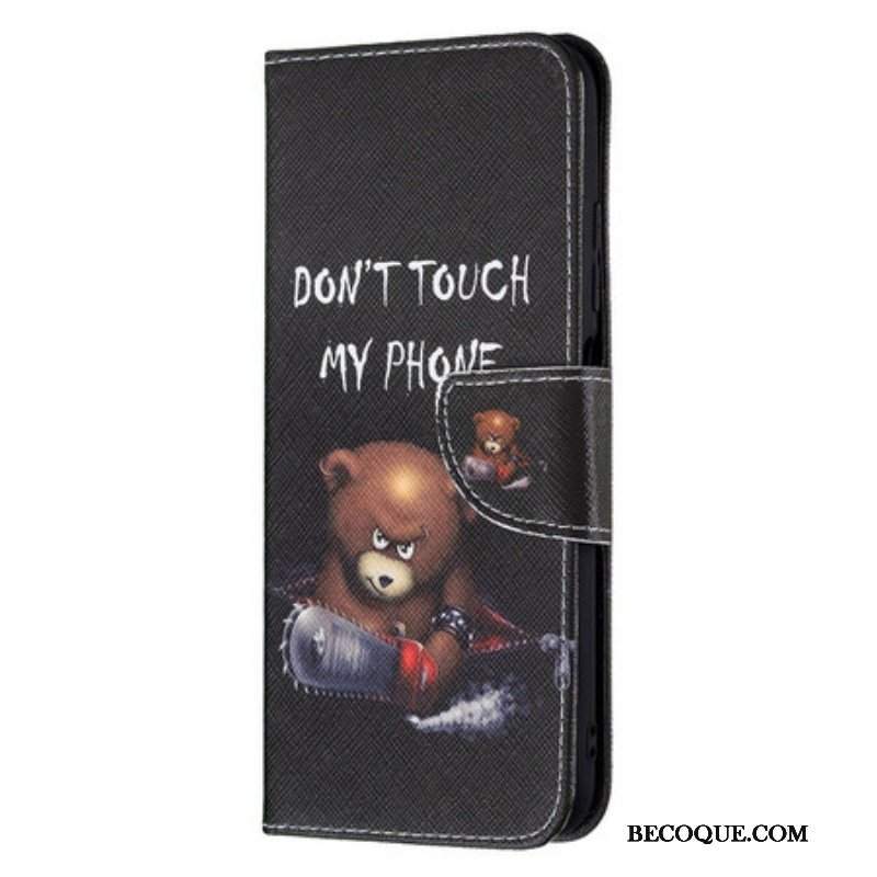 Etui Folio do Xiaomi Redmi Note 10 5G Niebezpieczny Niedźwiedź
