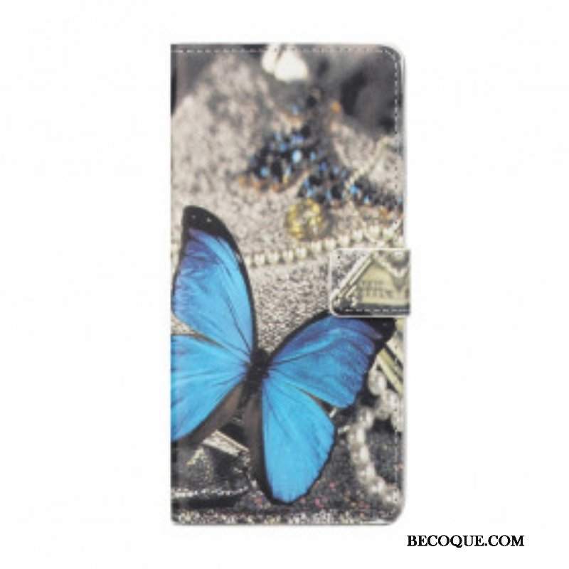 Etui Folio do Xiaomi Redmi Note 10 Pro Niebieski Motyl