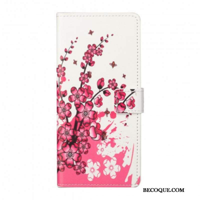 Etui Folio do Xiaomi Redmi Note 10 Pro Tropikalne Kwiaty