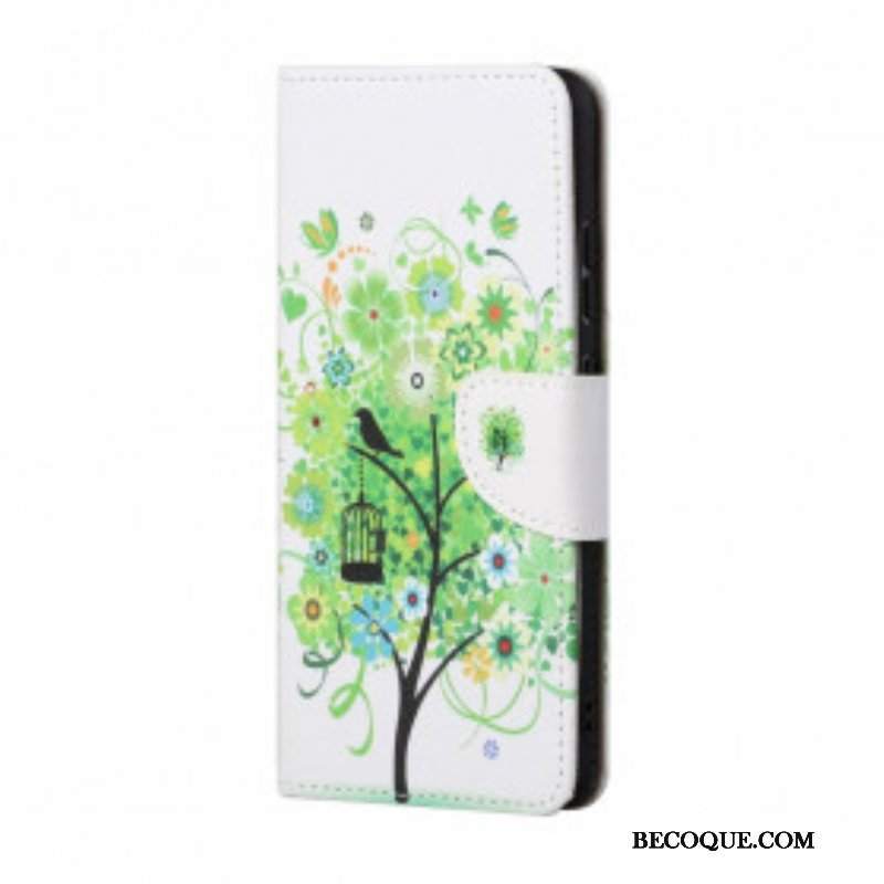 Etui Folio do Xiaomi Redmi Note 10 Pro Zielone Drzewo