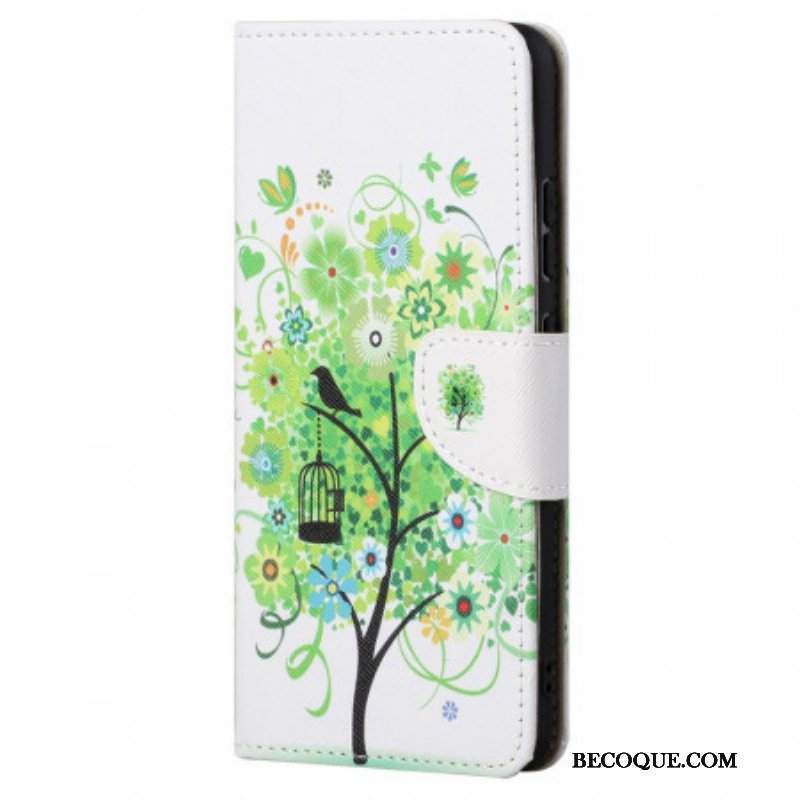 Etui Folio do Xiaomi Redmi Note 11 / 11S Zielone Drzewo