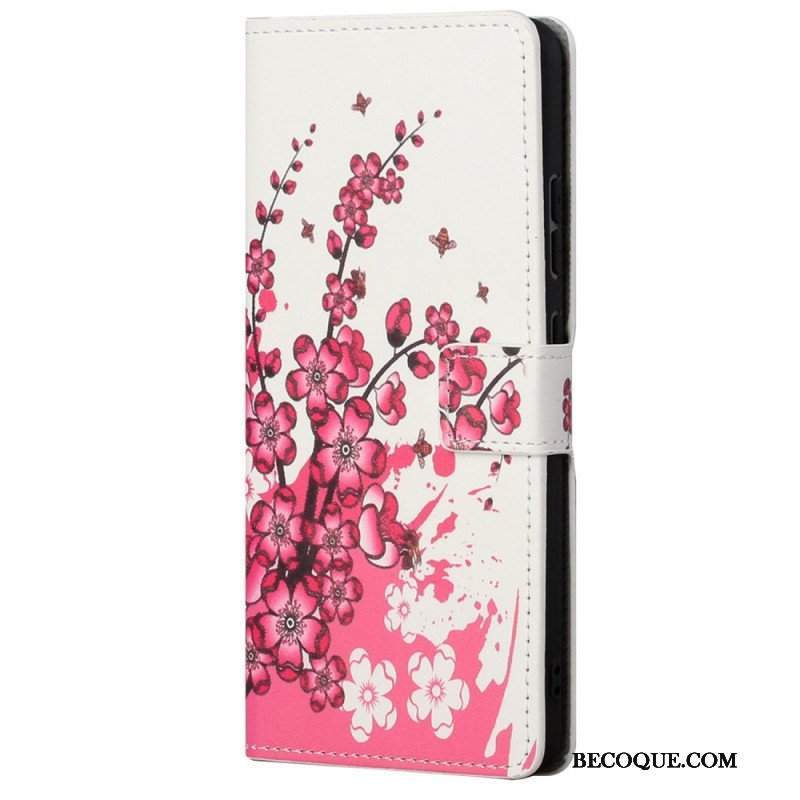 Etui Folio do Xiaomi Redmi Note 11 Pro / 11 Pro 5G Tropikalne Kwiaty
