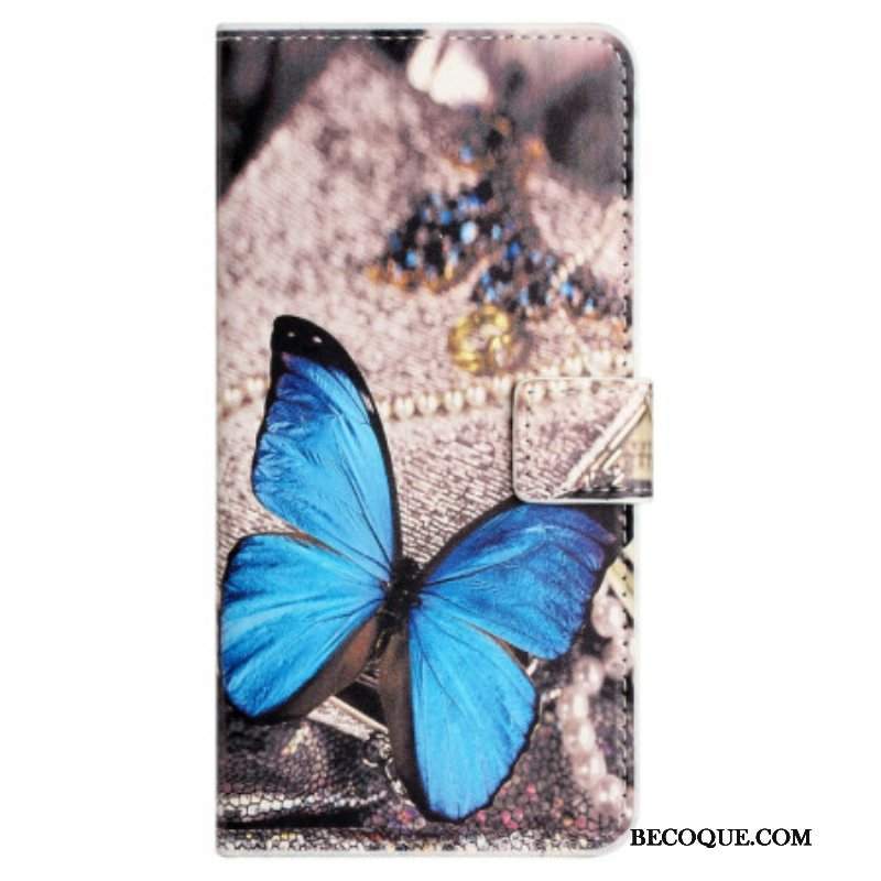 Etui Folio do Xiaomi Redmi Note 12 4G Niebieski Motyl