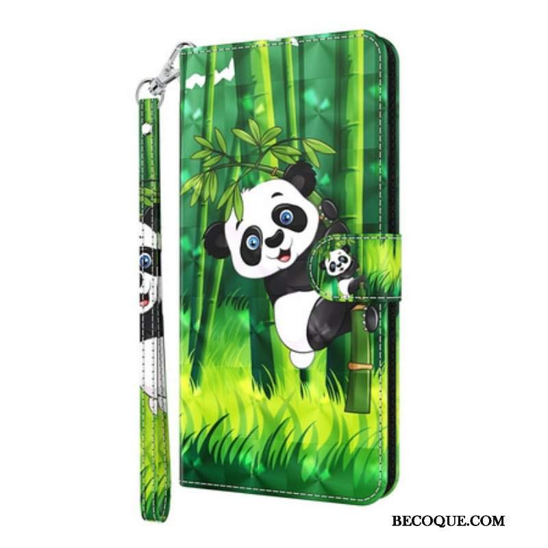 Etui Folio do iPhone 13 Mini Panda I Bambus