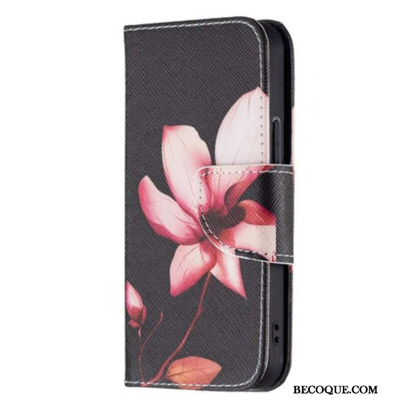 Etui Folio do iPhone 13 Mini Różowy Kwiat